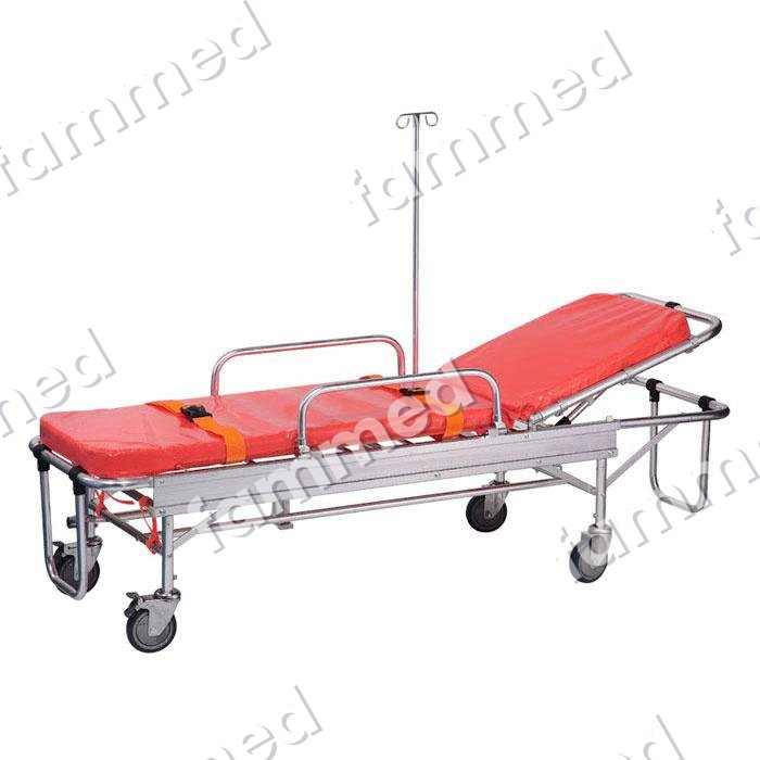 Brancard aluminium sur roulettes
