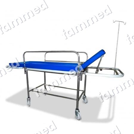 Chariot porte-malade inox avec potence